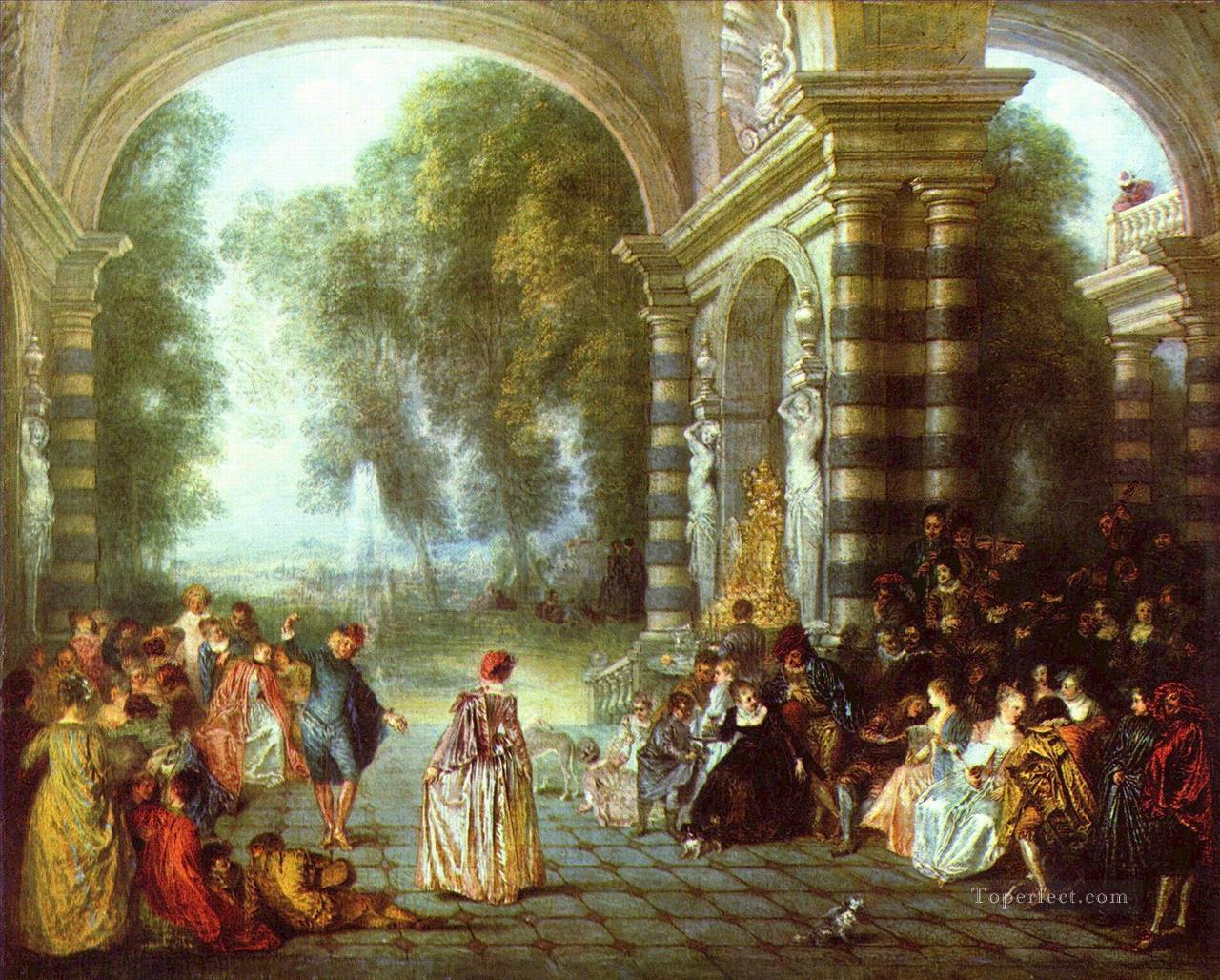 Les Plaisirs du bal Jean Antoine Watteau clásico rococó Pintura al óleo